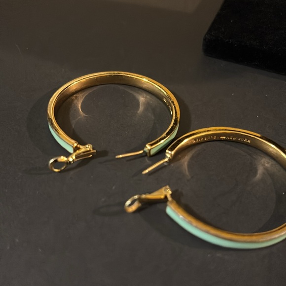 Kate Spade Gold and Blue Hoop Earrings - Picture 7 of 7
